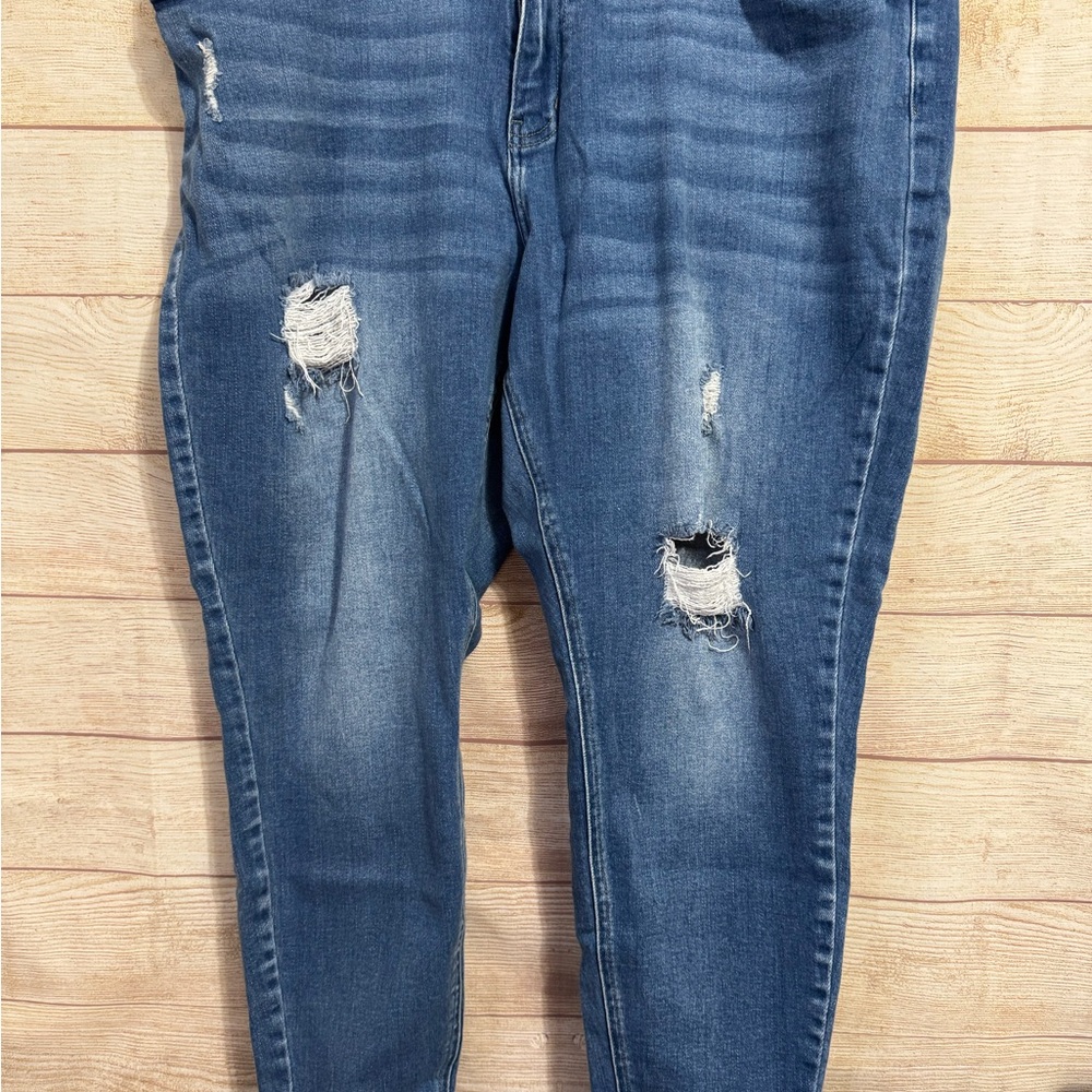 Distressed Blue Jeans